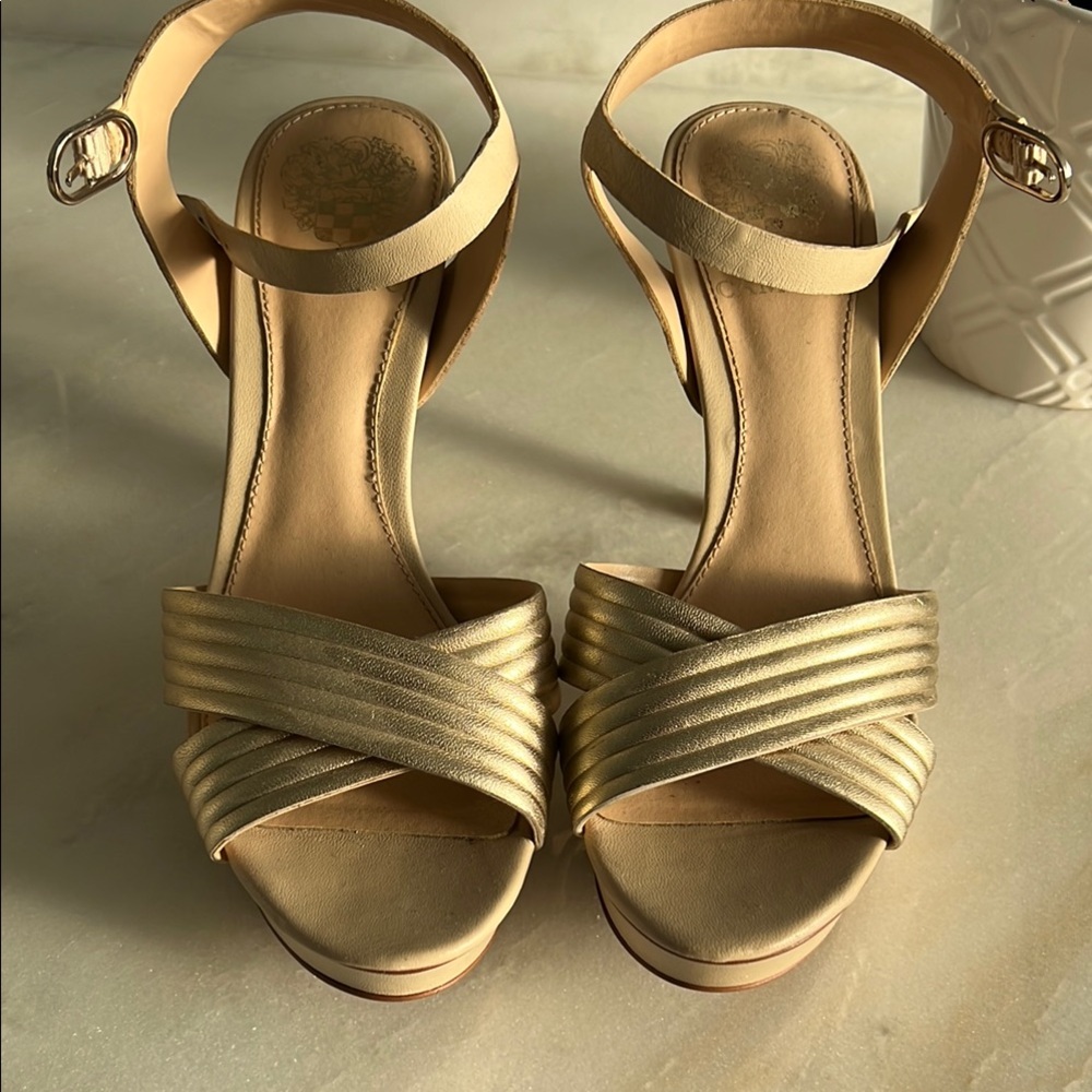 Vince Camuto: Elegant Gold Strappy Sandals